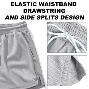 Shorts de sport pour homme 220g, personnalisables avec logo, 100% coton, séchage rapide, respirants, vêtements de sport pour homme, shorts de jogging - Product Image 4