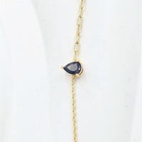 Collier tendance pour femme en laiton plaqué or 14 carats avec pendentif goutte d'eau en cristal CZ à 4 couches, chaîne gourmette, idéal pour les soirées – Nouvelle collection