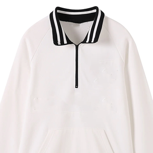 Custom Groove <b>White</b> Quarter Zip <b>Sweatshirt</b> Fleece Pullover Wholesale Buyers with Custom Branding Bulk Apparel and B2B Sourcing - Product Image 5