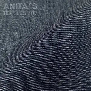Tecido elástico de algodão Spandex 2x1 Z Sarja Fio tingido tecido elástico Indigo para uso casual em estoque pronto