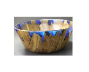 Bol en bois en résine époxy écologique sans BPA, fait main de qualité supérieure, pour le service en restaurant et la présentation à la maison - Product Image 1