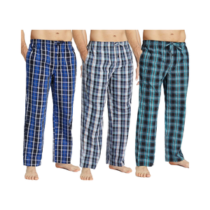Pijamas a Cuadros de Franela de Algodón Personalizados para Hombre, Pantalones de Dormir Casuales con Botones y Bolsillos para Primavera y Otoño, Tela de Lona de Peso Medio - Product Image 4