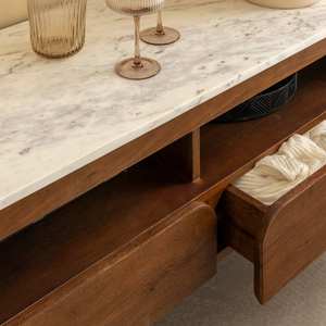 Mueble para TV Vandana Mira Altis en mármol y madera de mango - Product Image 5