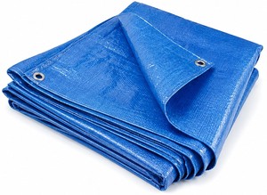 ผ้าใบกันน้ำสีน้ำเงิน PE ผิวเรียบ ผลิตจากโพลีเอทิลีน สำหรับคลุมรถบรรทุก เรือ และใช้งานกลางแจ้ง - Product Image 4