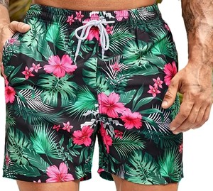 <b>Men</b>’s Sublimation Flamingo Print Swim Shorts Quick Dry Beach <b>Trunks</b> with Drawstring Summer Holiday Swimwear for Pool or Surf - Product Image 5