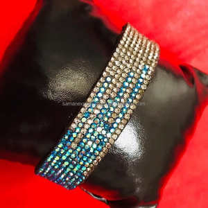 Exclusive Quality Fashion Suede <b>Leather</b> Bangles Type <b>Bracelet</b> With Two Tone Crystal Rhinestone Beaded Manufacturer Supplier - Product Image 5