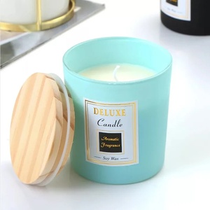 Vela aromática de cristal de lujo personalizada forma de cilindro clásico embalaje colorido conjunto de regalo hecho a mano ecológico Navidad Año Nuevo - Product Image 2