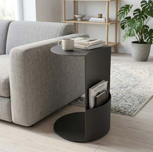 Modern Sculptural Metal Accent Coffee <b>Table</b> Curved Base Minimalist Living Room <b>Sofa</b> Bedside Contemporary DecorX Metal Drake - Product Image 5