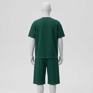 Conjunto de Camiseta y Pantalones Cortos Transpirables de Verano para Hombre, 100% Algodón, Liso, Dos Piezas, Casual, Oversize, Estilo Urbano, Chándal con Logotipo Personalizado - Product Image 5