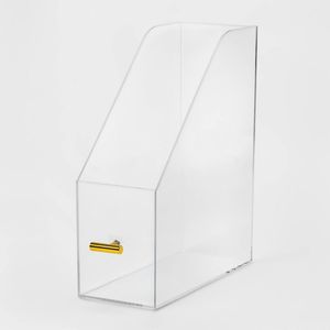 Luxury acrylic accessory acrylic document holder transparent home organiser contemporary acrylic holder sleek paper rack - Product Image 6