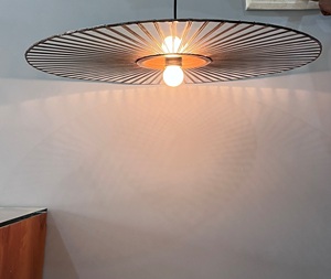 Modern Metal <b>Wire</b> <b>LED</b> Pendant <b>Light</b> Industrial Ceiling Hanging Lamp Nordic Decorative Chandelier Black Round Living Room - Product Image 3