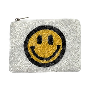 Smiley face Seed Beaded Coin Pouch Wallet Bel accessoire à la mode avec des caractéristiques d'accessoires à la mode - Product Image 1