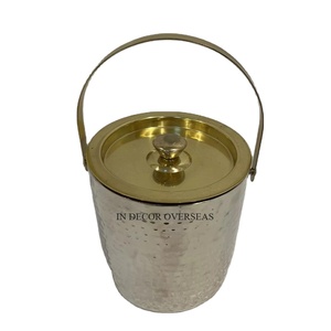 Textura martillada Totalmente de alto grado Chapado en oro Calidad Premium Metal Hecho Diseñador estándar Cubo de hielo Vino y cerveza Enfriador Suministro - Product Image 1