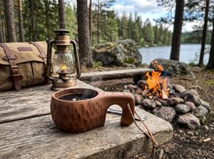 Handcrafted Wood <b>Cup</b> Family Set Wooden <b>Camping</b> Mug Ergonomic Coffee Tea Bushcraft <b>Cup</b> for Home & Outdoor - Product Image 4