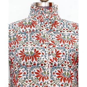 Wholesale Ladies Casual Daily Maxi Dress O-Neck Flare Sleeves Floral <b>Block</b> <b>Printed</b> Cotton Breathable Loose Fit Natural Waist - Product Image 2