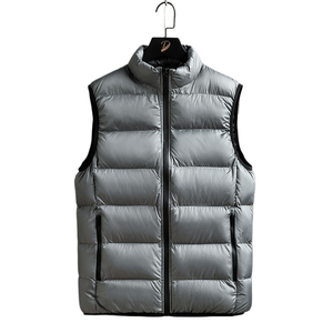 Gilet matelassé sans manches pour homme, léger et chaud, avec fermeture éclair, pour l'hiver, décontracté, pour l'extérieur, noir - Product Image 3