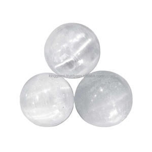 Esferas de Cristal Feng Shui Talladas en Blanco de Alta Calidad al por Mayor, Piedras Preciosas de Selenita y Ágata Naturales Pulimentadas para Sanación - Product Image 1