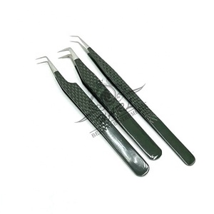 Juego de Pinzas Profesionales para Extensión de Pestañas, Antideslizantes, Agarre Perfecto, Puntas Suaves, Acero Inoxidable, Antimagnéticas - Product Image 3