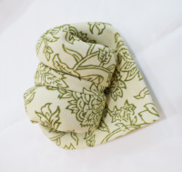 Serviette en lin et coton à motif blanc et vert classique et élégant pour l'arrangement de table, les dîners, la cuisine et la salle à manger