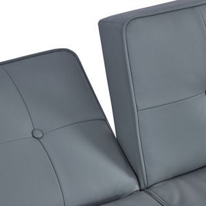 Divano per Soggiorno in Pelle PU Grigio Opaco 2131PU-GY - Product Image 3