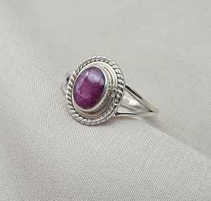 Anillo de Rubí Ovalado Natural, Plata de Ley 925, Joyería Hecha a Mano, Regalo de Piedra de Nacimiento de Julio para Mujer - Product Image 6