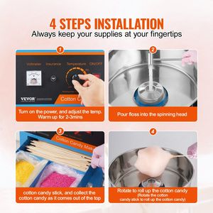 Máquina eléctrica comercial de algodón de azúcar de 1000W, fabricante de fiesta de cumpleaños para niños en casa azul con tazón de acero inoxidable, cajón de cuchara de azúcar - Product Image 5