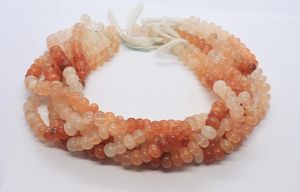 AAA <b>Red</b> Aventurine Smooth Rondelle Shape Gemstone <b>Beads</b> 10-11 MM Peach <b>Red</b> Aventurine Shaded Loose <b>Beads</b> 16 Inch Jewelry Making - Product Image 5