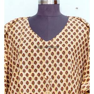 Kaftan en coton pour femme, col en V, sans manches, écologique, moulant, imprimé, lavable, confortable, vêtements de nuit, robe de demoiselle d'honneur - Product Image 3