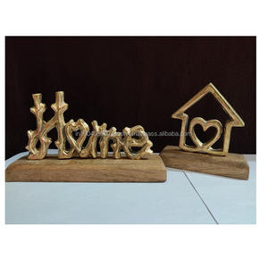 Exportador de adorno de Metal, escultura de regalo de Navidad con Base de madera para mesa, decoración del hogar y suministros para fiestas de regalo - Product Image 2