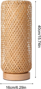 Lámparas de Escritorio de Bambú Nhat Minh para Dormitorio - Diseño Costero, Bombillas Halógenas Ajustables y Regulables, Pantalla Amarilla, Luz Blanca Cálida Suave de 2700K - Product Image 5