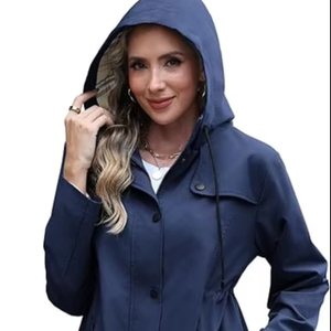 Veste coupe-vent longue pour homme, style vintage, légère, imperméable, col montant, pour l'hiver et l'extérieur – Vente en gros - Product Image 1
