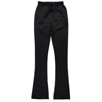 Pantalon de jogging taille haute pour femme avec logo personnalisé imprimé sur toute la surface, orné de strass, décontracté, avec cordon de serrage