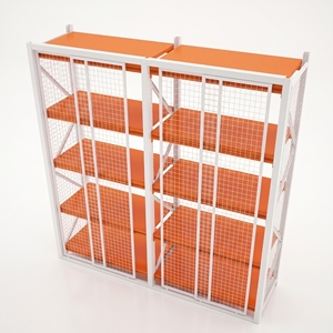 Étagère de moyenne capacité avec portes coulissantes en acier laminé à froid, gain de place, avec revêtement en poudre gris - Product Image 5