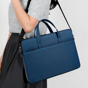 Sac pour ordinateur portable en néoprène imperméable avec fermeture éclair et sangle réglable pour hommes, femmes, travail, bureau, collège, voyage, affaires - Product Image 5