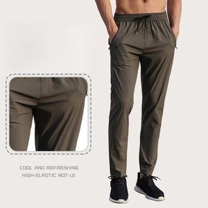 <b>Men</b> Nylon Spandex Anti-Wrinkle Breathable Pants Quick Dry Casual Straight <b>Trousers</b> Fit Lightweight <b>Elastic</b> Waist Plus Size Pants - Product Image 2