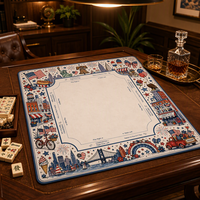 Tapis de jeu de mahjong américain pliable et portable, motif patriotique Statue de la Liberté de New York, en caoutchouc moderne USA