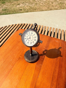 Vintage Globe Desk <b>Clock</b> Antique Brass Stand Retro Office <b>Table</b> Decor Nautical World Map Timepiece - Product Image 5