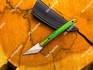 มีดพับเหล็กดามัสกัสพรีเมียม ขนาดเล็ก ใบมีดคมกริบ คุณภาพสูง สไตล์คิริดาชิ ด้ามไม้ OEM ถูกกฎหมาย พกพาสะดวก EDC - Product Image 6