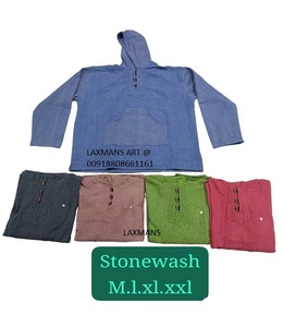 India Wholesale 100% Cotton Bohemian Hoodie Fashionable Winter Jacket with Hood for Men Blank Sweatshirts - Product Image 1