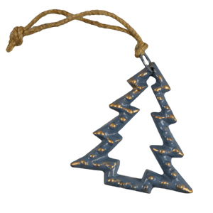 Sapin de Noël à suspendre, design peint avec finition métallique solide, décoration de Noël pour la maison, design à suspendre - Product Image 2