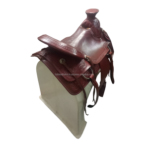 Selle en cuir occidental de haute qualité Selle occidentale en cuir classique véritable et confortable pour les compétitions de trail et de spectacle - Product Image 1