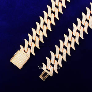 Elegante collar de cadena cubana de moissanita de alta calidad para hombres, boda de lujo, estilo Hip Hop, accesorios para padrinos de boda, suministro a granel - Product Image 4