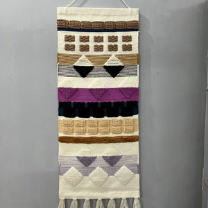 Artisanat en macramé, tapisserie murale en laine nouée à la main, art abstrait tissé, macramé, décoration murale bohème chic pour la maison -21 - Product Image 1