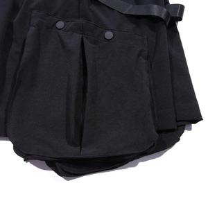 Men's Black Cargo Shorts Elastic Waist Canvas Workwear Style Length Ribbons Decoration Solid Color Breathable - Product Image 3