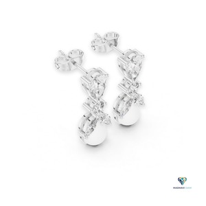 Pendientes de Oro Blanco de 18K con Diamantes Cultivados en Laboratorio en Forma de Pera y Marquesa de 1.63 CT - Product Image 5