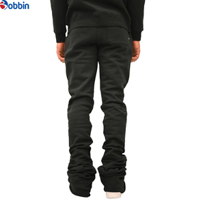 Pantalones Cómodos para Hombre, Fabricante de Pantalones Negros de Algodón Puro, Pantalones Deportivos Estilo Hip Hop, Pantalones Acampanados de Cintura Media - Product Image 4