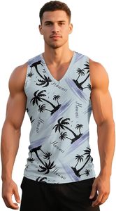 Camiseta Deportiva Personalizada para Hombre, Cuello en V, Tejido Elástico, Sin Mangas, para Gimnasio, Entrenamiento, Ropa Deportiva - Product Image 4