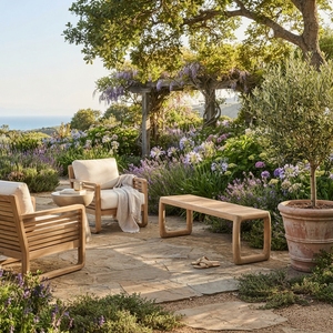Banc d'extérieur en bois de teck naturel massif, bancs de patio, sièges de jardin en bois, tabouret long traditionnel, ensemble de meubles de maison - Product Image 4