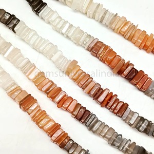 Perles carrées lisses en pierre de lune naturelle multi-éclats 6MM 7MM, perles de pierres précieuses pour la fabrication de bijoux, pierres en vrac, vente en gros - Product Image 5