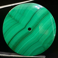 K Gems Batu Malachite Alami Potongan Datar Hijau Pelat Dial Jam Batu Permata Kustom Ketebalan 0.9mm Ukuran 31.50mm Lubang Tengah 2mm Rajasthan